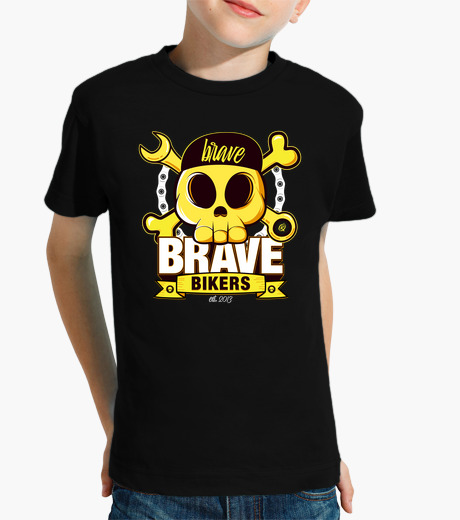 Camisetas niños Brave Bikers Funny Skull...