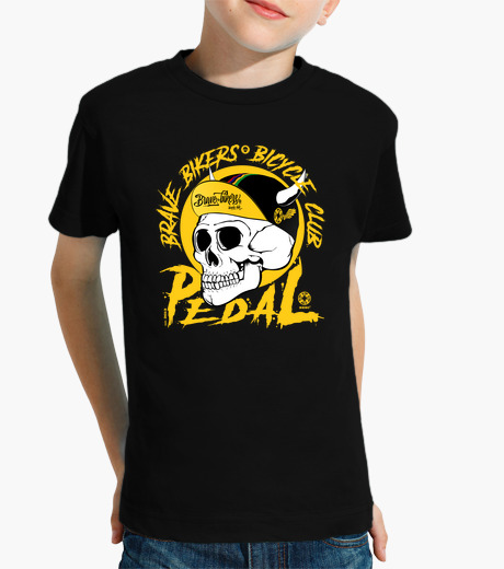 Camisetas niños Brave Bikers Skull Yellow