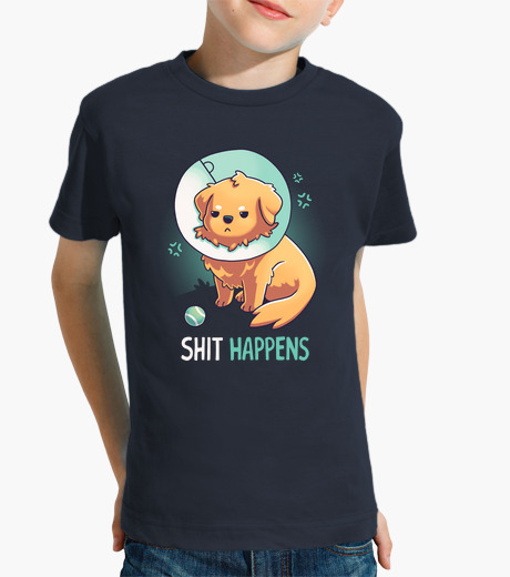 Camisetas niños Shit Happens Perro Cono...