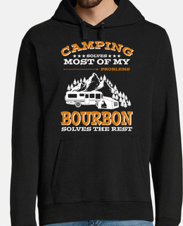 Camping and Bourbon Whiskey Funny Sayin