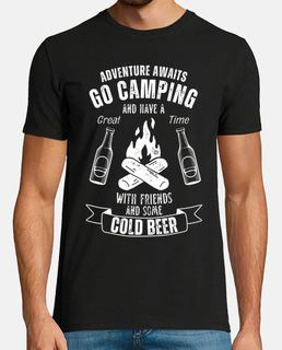 camping feu de camp friends bière rétro