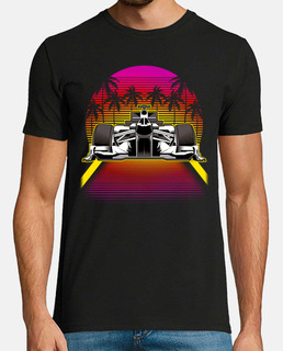 car formula 1 retro palm trees