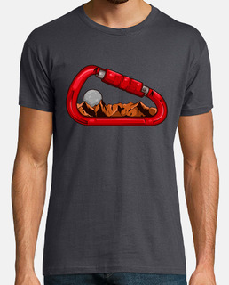 carabiner climbing mountains and moon