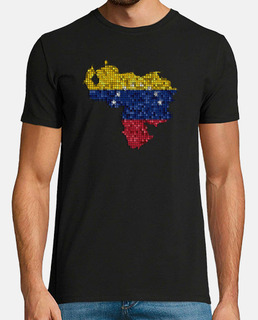 carte de venezuela drapeau tricolore carrelée