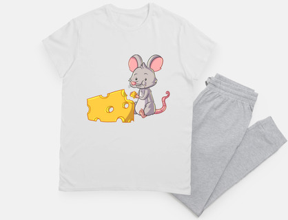 cartoon mouse that nibbles, babydoll, pajamas, greedy and pilferer