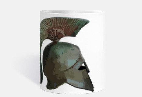 casco de guerrero hoplita lateral espartano