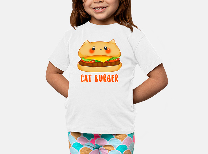 Cat burger camiseta ninos tostadora
