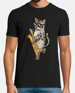 Cat Playing Saxophone Saxiness