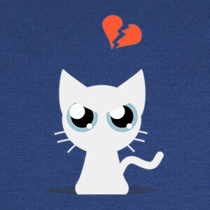 Camisetas Cat White Broken Heart