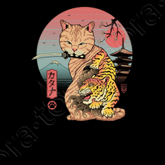 T shirt catana in edo camicia da uomo tostadora