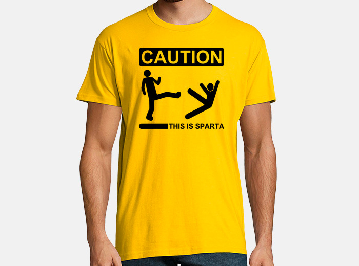 Caution This Is Sparta Cool T-shirt Funny Tee Shirt Spartan T