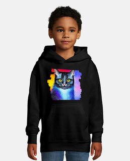 chat magique multicolore