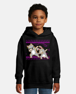 Chat mignon et lapin dab piste de danse