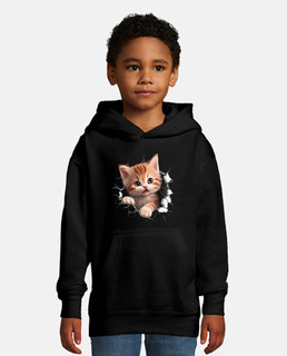 chat mignon tissu déchiré mur fissuré amoureux des chats design sweet