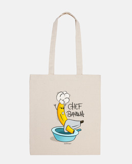 chef banana tote bag, natural color