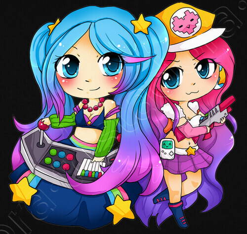 Camiseta Chibi Arcade Sona and Miss Fortune | laTostadora