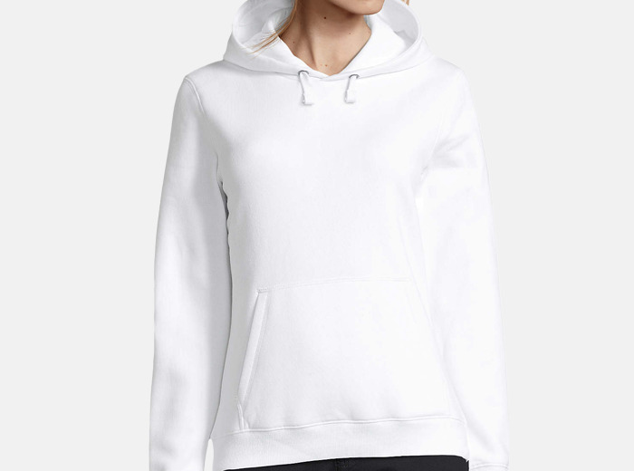 Sudadera chica jersey con capucha blanco laTostadora