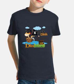 child black dinosaur pirate t-shirt