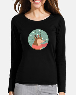 christmas deer .. do it la la la! woman long sleeve t-shirt