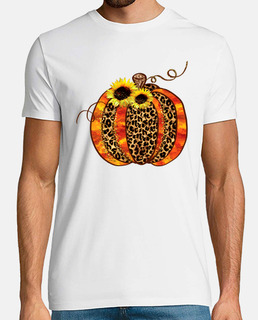 citrouille d&#39;automne à motif léopard scintillant avec tournesol