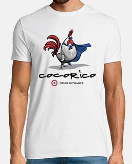 T-shirt homme Le Coq FranÃ§ais velours - Made in France - Cocorico
