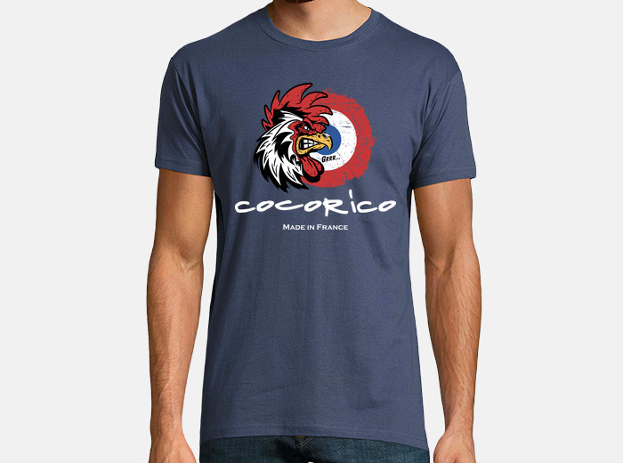 T-shirt homme Le Coq Français velours - Made in France - Cocorico