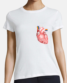 coeur avec fierté, t-shirt à manches courtes pour femmes