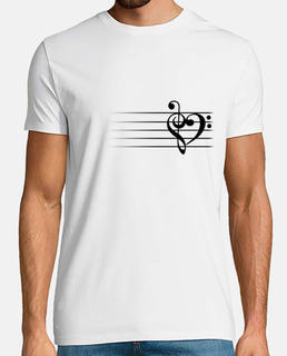 coeur de la musique - t-shirt de l'homme