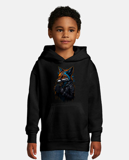 Coffee Break Fox in Leather Jacket