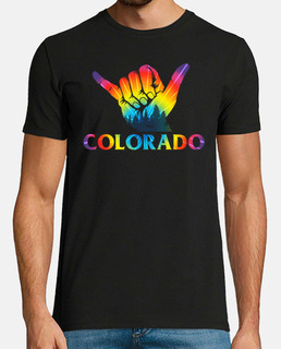 Colorado State Flag Shaka sign Colorado Day Mountains Denver Men Women Vintage Hiking Nature Patriot
