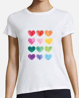 colored hearts - basic premium quality t-shirt - t-shirt