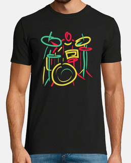 colorful drummer abstract style