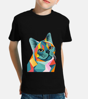 Colorful Geometric Cat