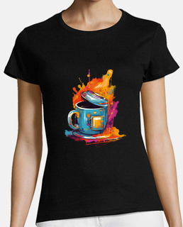 colorful pollock style coffee cup