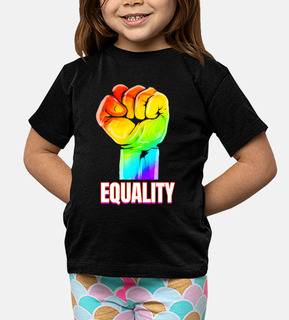 Colorful raising fist for equality LGBT