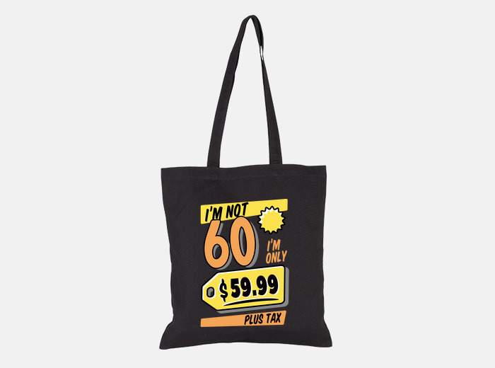 Divertente borsa shopper regalo - per 60° compleanno - tela di