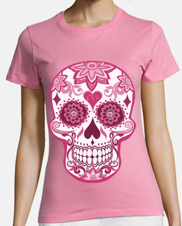 Cooltee Calavera floral rosa . Solo disponible en latostadora