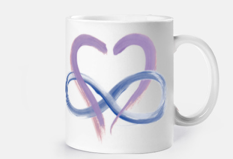 Corazón infinito. Morado y azul