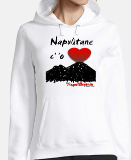 Core-felpa donna con cappuccio, bianca