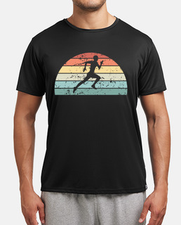 coureur rétro au coucher du soleil