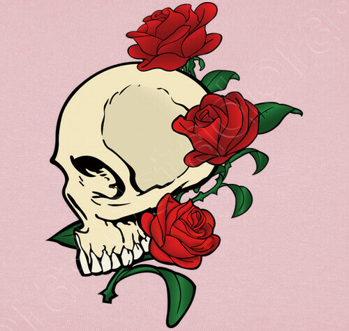 Dessin Tete De Mort Avec Rose Facile - Dessin Facile