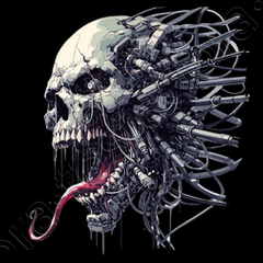 dimmoire Creepy Skull ロンT AVENCHUMU×dimmoire】twin skull print T