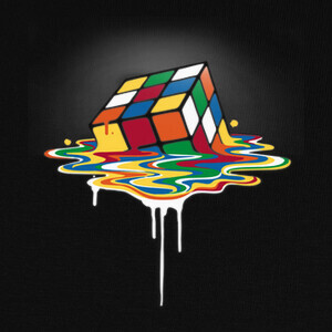 melted rubik39s cube T-shirts