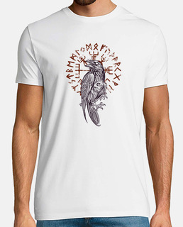 cuervo vikingo cuervo cráneo y símbolo 