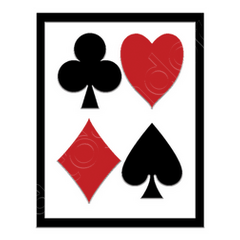 Cup poker suits suits black red box tostadora