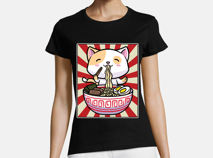 Cute cat ramen bowl japanese noodle t-shirt | tostadora Cute cat ramen bowl japanese noodle t-shirt | tostadora