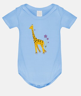 Cute Funny Skating Cartoon Giraffe
