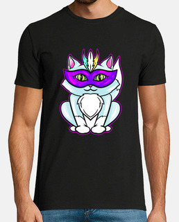 Cute Kawaii Cat With Purple Mask For
