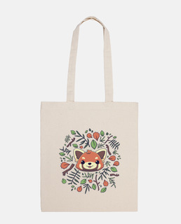 cute red panda autumn leaves bag
