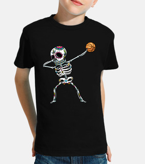 Dabbing Sugar Skull Skeleton Basketball